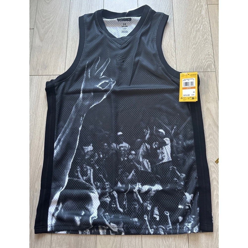 Under Armour Curry Signature Sub Tank 6000783-001 Black Mesh NWT - S